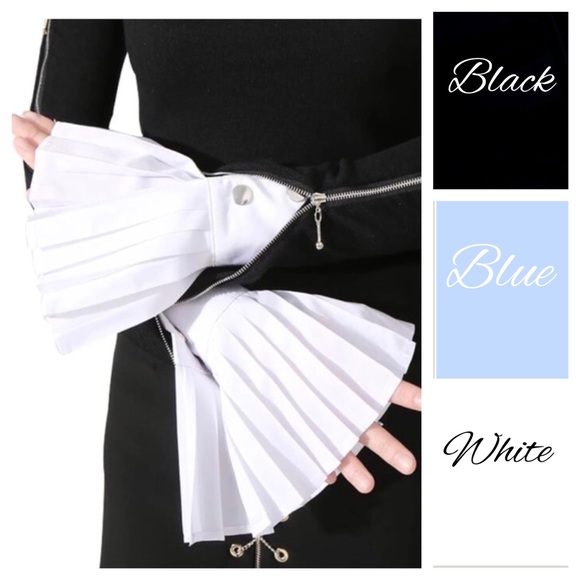 Accessories - Pleated Sleeve Cuff Blue Black White